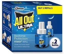 All Out Ultra Mosquito Vaporiser 45ml Refills 2 (Pack of 2) Mosquito Vaporiser Refill (2 x 90 ml)