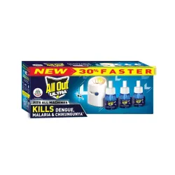 All Out Ultra Liquid Vaporizer, Machine + 3 Refills (45ml each)