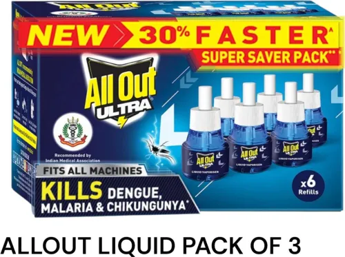 Image of All Out Ultra Mosquito Vaporiser Refill 45ml pack of 3