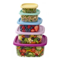 All Time Plastic Prism Airtight Square Storage Containers, Set of 5