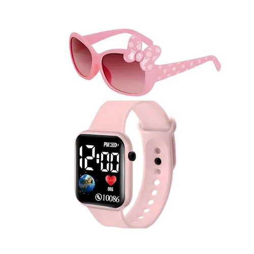Image of ALNA-TURA Digital LED Watch and Stylish Sunglasses,Combo Birthday Gifts Kids Girls