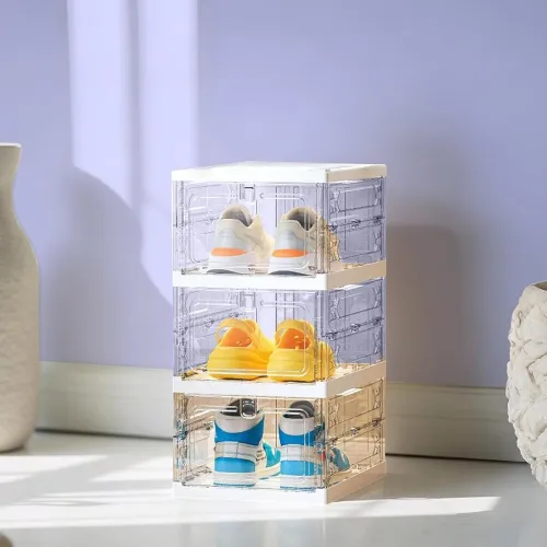 Image of ALOXE Transparent Shoe Rack for Home(3 Layers)