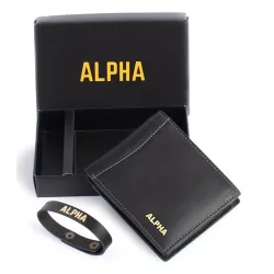 Alpha Premium Leather Mens Black Wallet