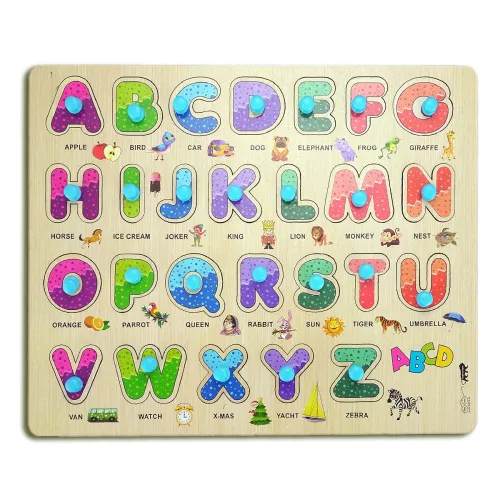 Image of Alphabet ABCD Wooden Puzzle Set