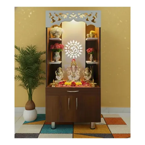 Image of Alpine Willow Premium Temple for Home (Pre-Assembled) Pooja Mandir Prayer