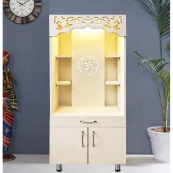 Alpine Willow Wooden Temple for Home (Pre-Assembled) Corian Design mandir I