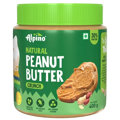 Image of ALPINO 30g High Protein Natural Peanut Butter Crunch 400g - Unsweetened