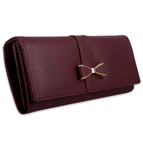 Image of ALSU Women's Maroon Faux Leather Hand Wallet