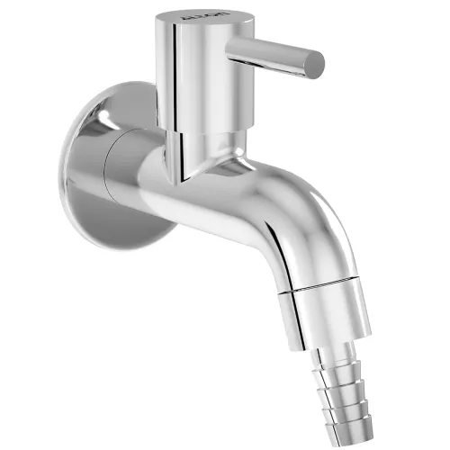 Image of ALTON GRC3965, Brass Nozzle Bib Cock with Wall Flange | Tap | Taps for Garden (Chrome)