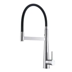 Alton Leo 2050 Pull-Out Sprayer and Dual Function with Dual Flow, Brass Single Lever Sink Mixer (Chrome)