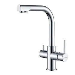 ALTON LEO13055, Brass, 3-in-1 Kitchen Faucet with Water Filter, Chrome