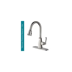 ALTON TSL18030, Single Lever Sink Mixer with 3-Flow Pull-Down Sprayer, Brushed Nickel Finish