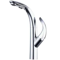 ALTON TSL18045 Zinc Single Lever Kitchen Sink Mixer with 360 Swivel Spout and Pull-Down Dual Flow Sprayer Chrome Finish 