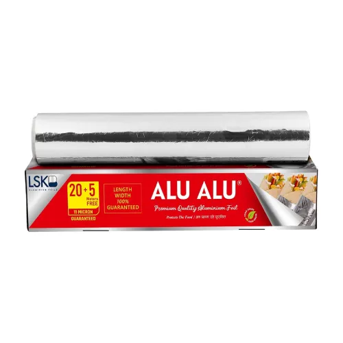 Image of ALU ALU 25 Meters Silver Aluminium Foil | Premium Quality | 11 Micron Thickness | Keeps Food Warm and Hygienic | Ideal f