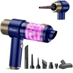 Aluan Portable Vacuum Cleaner for Car Use, 15000PA Strong Suction Handheld Vacuum for Car and Home, Inflator and Air Ble