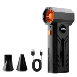 Aluan Turbo Handheld Blower Fan 150000 RPM, High-Power Turbo Air Blower with LED Display, Rechargeable Cleaning Blower f