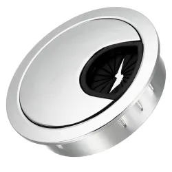 Aluminum Alloy Desk Grommet – Round Metal Cable Wire Hole Cover with Flip Dust-Proof Lid for Office Desk, Computer Table