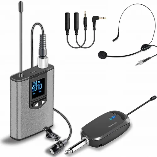 Image of Alvoxcon Wireless Lavalier Microphone System for iPhone DSLR