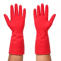 AM Safe-X Rubber Cleaning Gloves for Kitchen & Household 1 Pair | Heavy Duty Reusable Rubber Gloves | Waterproof, Non-Sl