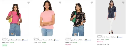 Image of Amadore Women's Tops at minimum 70% Discount