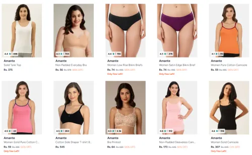 Image of Amante Womens Bra-Bikini Up-to 85%