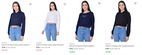 Image of Amanzo Women's Sweatshirts upto 87% Discount