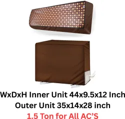 Amarud Air Conditioner Cover for 1.5 Ton (Width: 111 cm, Brown, Clear)