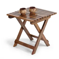 AMAZE SHOPPEE Brown Wooden Folding Table