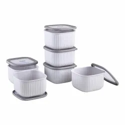 Amazon Basic Plastic Elegant Square Storage Containers Food Grade Set of 6