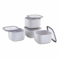 Amazon Basic Plastic Elegant Square Storage Containers Food Grade Set of 4
