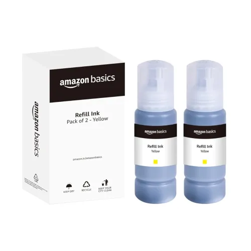 Image of amazon basics 003 Refill Ink Bottle (Dual Pack) | Compatible with Epson L3110/L3150/L3250/L3252/L3115/L3116/L3101/L3210/