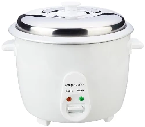 Image of Amazon Basics 1.8 liter Electric Rice Cooker | Auto Cut-Off | Cooking Capacity of 750g | 