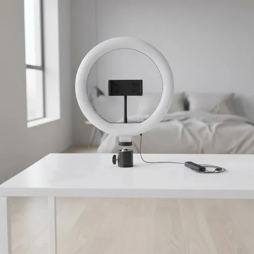 Image of Amazon Basics 10-inch Ring Light 3 Color Modes 10 Brightness Settings