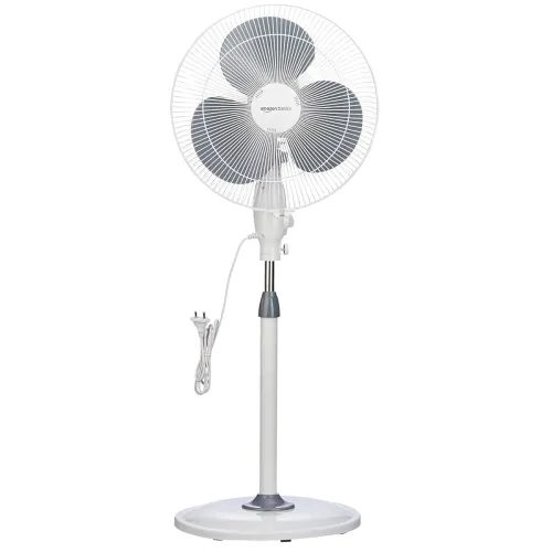 Image of amazon basics 16-Inch Pedestal Fan | Tilting Head | 1400 RPM | Silent Operation| 400mm Sweep Length (Grey)