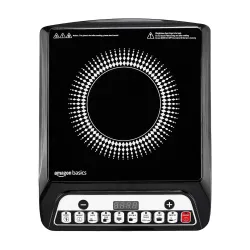 Amazon Basics 1600W Induction Cooktop | 7 Pre-Set Cooking Menus | LED Display |