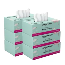Amazon Basics 2-Ply Facial Tissue 200 Pulls Pack-6