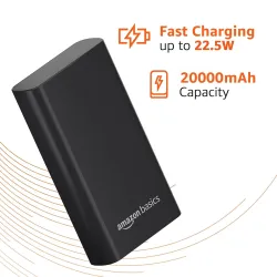 amazon basics 20000 Mah 22.5W Fast Charging Power Bank with Cable |