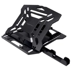 Amazon Basics ABS 2-in-1 Laptop and Mobile Stand, Ergonomic, Adjustable Height, Anti-Slip Base, Heat Dissipation, Portable, Lightweight, Compatible with All Laptops Up to 15.6\' (Black)