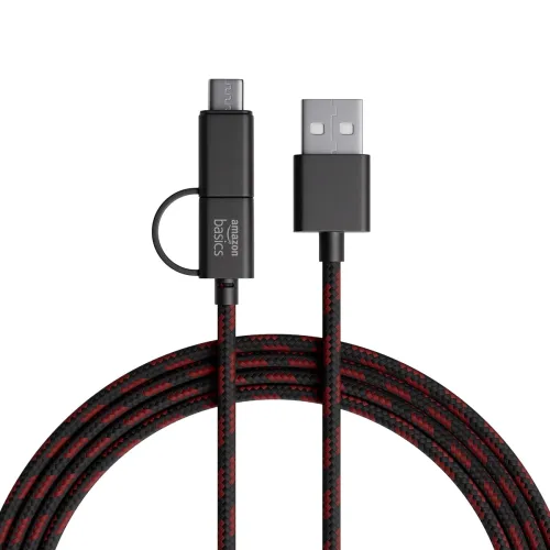 Image of Amazon Basics 2-in-1 USB Cable – 1.2m, 18W