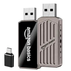 Amazon Basics 2-in-1 Wireless CarPlay & Android Auto Adapter,Convert Wired