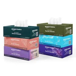 Amazon Basics 2-Ply Facial Tissue Box (1200 Pulls, Pack of 6)