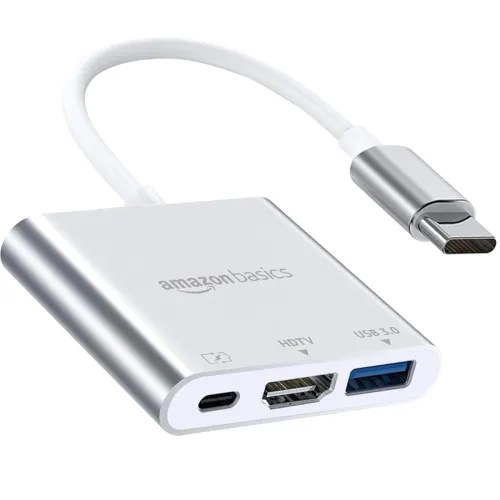 Image of Amazon Basics 3-in-1 USB-C Hub (4K HDMI, 100W PD, USB 3.0)