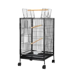 Amazon Basics 30-Inch Metal Bird Cage with Gate | Feeders, Wooden Perches & Tray