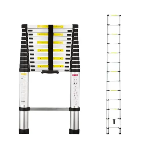 Image of Amazon Basics 3.8 m (12.46 ft) Compact Aluminum Telescopic Ladder