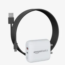 Amazon Basics 38W Dual Port Charger & Cable
