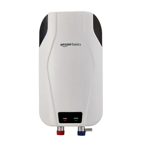 Image of Amazon Basics 3L Instant Water Heater | 3KW | Geyser with PP Body & SS Tank | Corded Electric | Rust Proof | 4 Level Saf