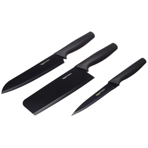 Image of Amazon Basics 3-Piece Carbon Knife Set