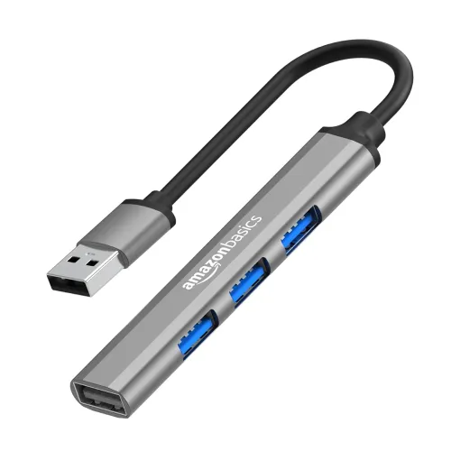 Image of Amazon Basics 4-in-1 USB Hub Adapter (1x USB 3.0 + 3x USB 2.0) 