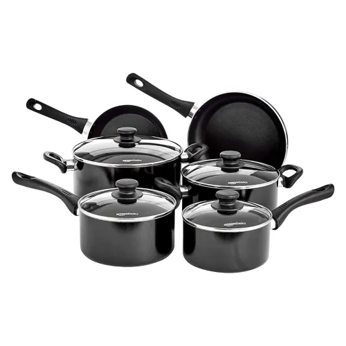 Image of amazon basics 6 Piece Non Stick Induction Cookware Set