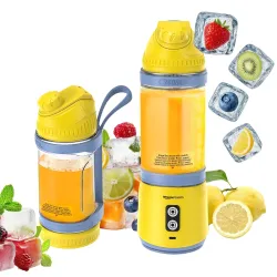 Amazon Basics Portable Blender for Juices, Smoothies and Shakes | 700 ml Convertible Jar | Dual Mode | LED Lights | Wate